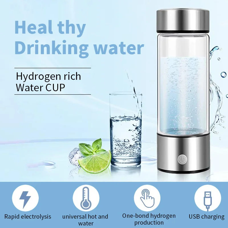 Electric Hydrogen-Rich Water Cup Antioxidant Lonizer 420ml Dabfavshop