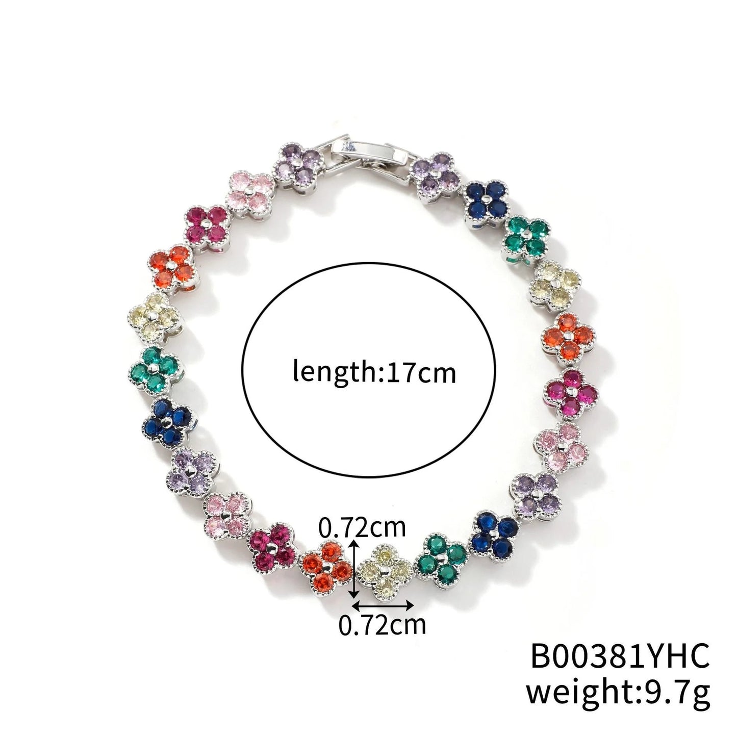 Crystal Flower Lucky Bracelet Women Personalized New Stainless Steel Bracelet Dabfavshop