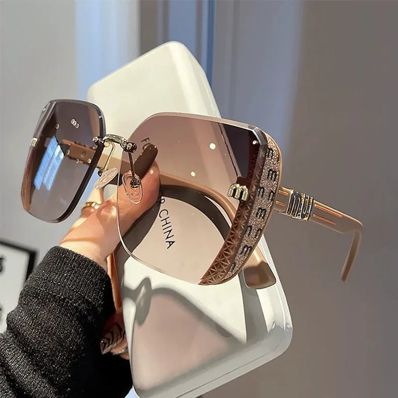 Vintage Rimless Sunglasses UV400 Dabfavshop