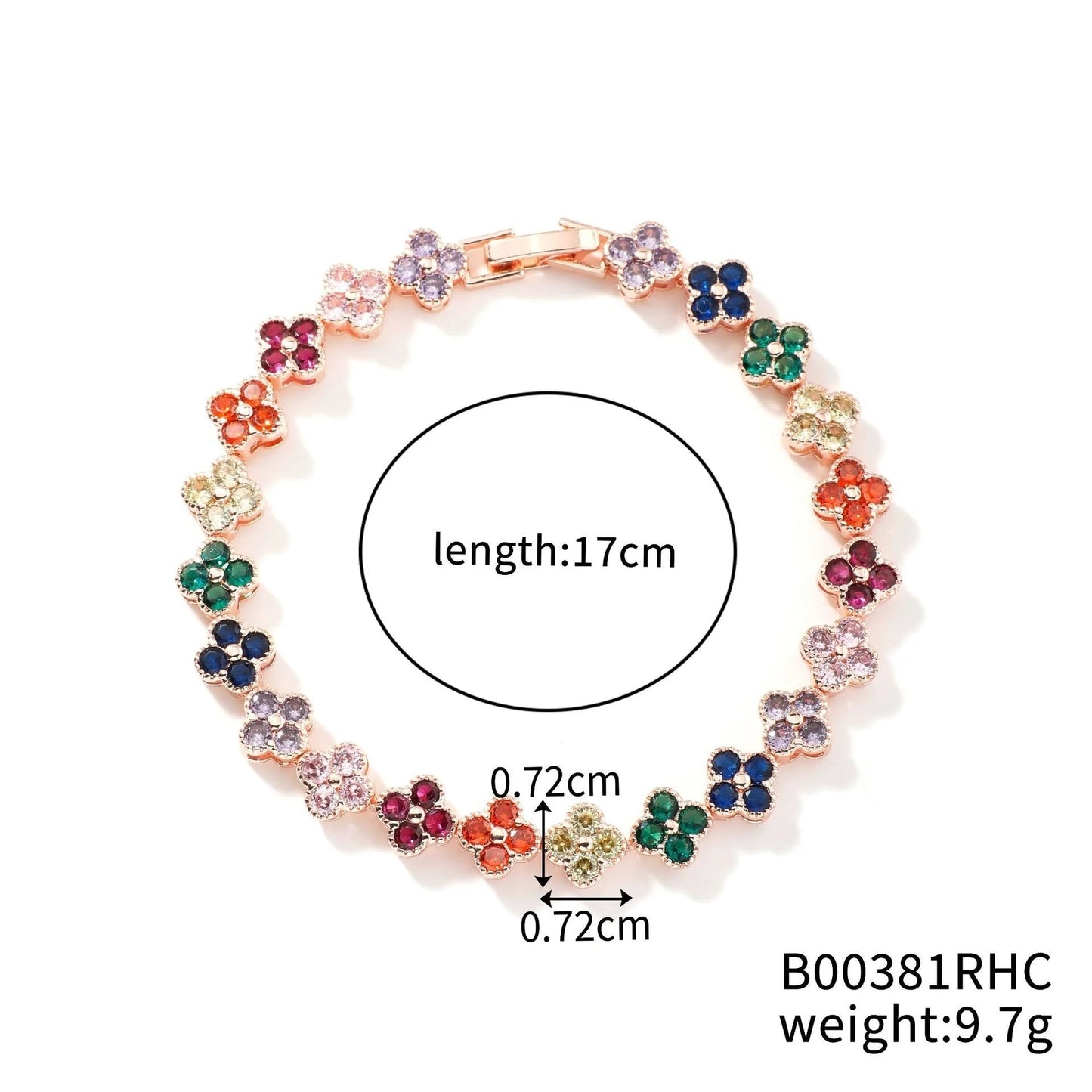 Crystal Flower Lucky Bracelet Women Personalized New Stainless Steel Bracelet Dabfavshop