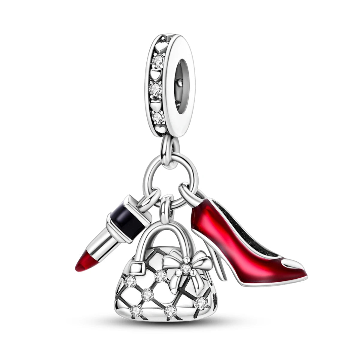 Red Charm Bead Original 925 Silver Fit Bracelet Pendant Diy Car Coffee Cherry For Woman Jewelry Dabfavshop
