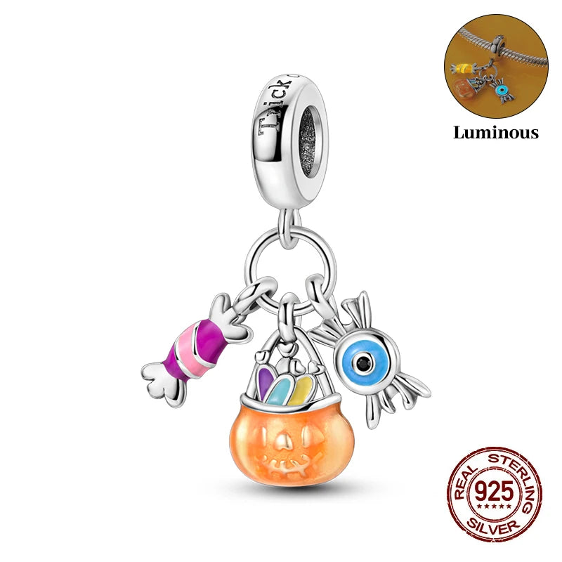Halloween Luminous Charms Bead 925 Sterling Silver Dabfavshop
