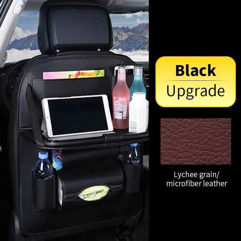 Car Back Seat Organizer Storage Bag with Foldable Table Tray Tablet Holder Tissue Box Auto Back Seat Bag Protector Accessories Dabfavshop