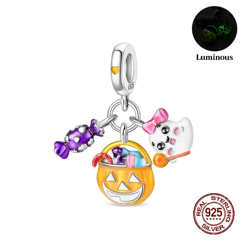 Halloween Luminous Charms Bead 925 Sterling Silver Dabfavshop