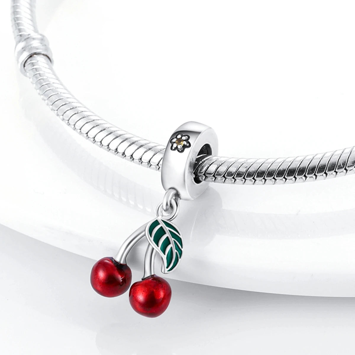 Red Charm Bead Original 925 Silver Fit Bracelet Pendant Diy Car Coffee Cherry For Woman Jewelry Dabfavshop