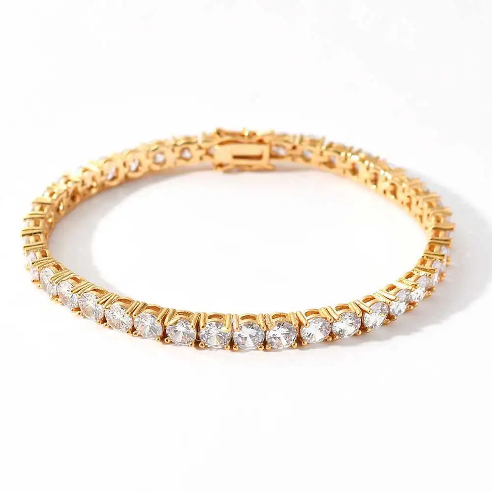 3mm Tennis Chain 1 Row Bling Zircon Copper Material Necklace Hip Hop Man and Women Iced Out Jewelry Drop shipping Dabfavshop