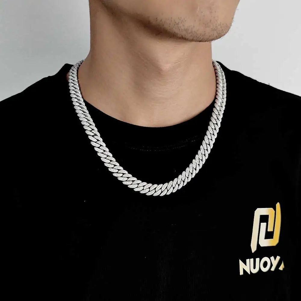 Cubic Zircon CZ Iced Out Bubbles Cuban Link Chain Necklace Jewelry Birthday Gift Dabfavshop