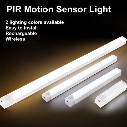 Wireless LED Motion Sensor Night Light USB Type C Rechargeable Cabinet Lamp for Closet Kitchen Bedroom Stair Wall Mounted Dabfavshop