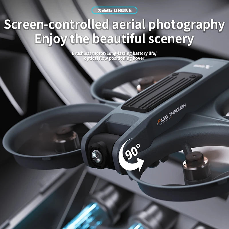 New X226 Drone 4K Profession HD Wide Angle Camera WiFi FPV RC Dron Height Keep Helicopter Large Screen Foldable Quadcopter Toys Dabfavshop