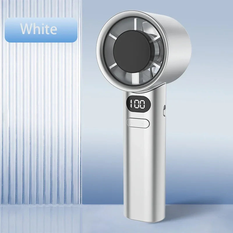 Portable Hand Fan , 120 Wind Speeds, Mini Bladeless Handheld Fan, USB Rechargeable Personal Highspeed Fans Dabfavshop