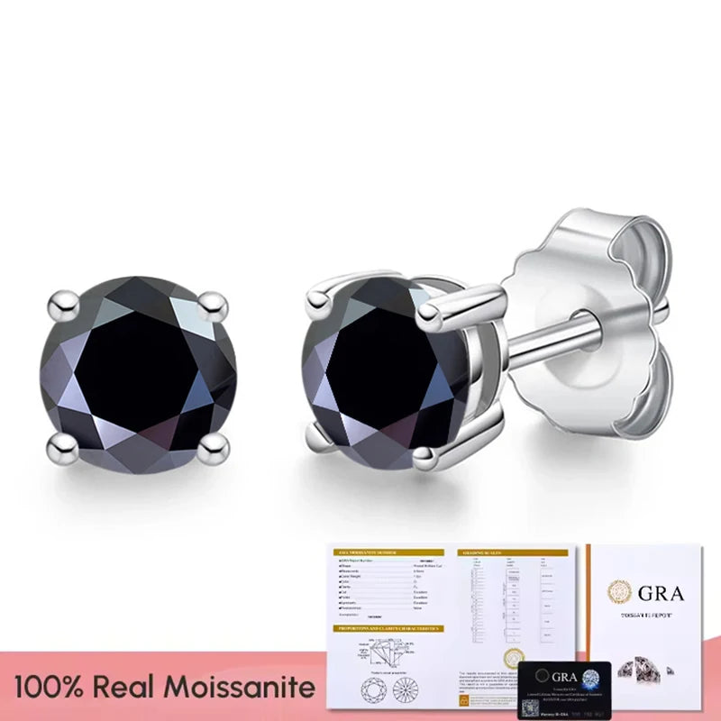 Passed Moissanite Diamond Stud Earrings for Women S925 Silver Platinum Plated Bride Wedding GRA Fine Jewelry Dabfavshop