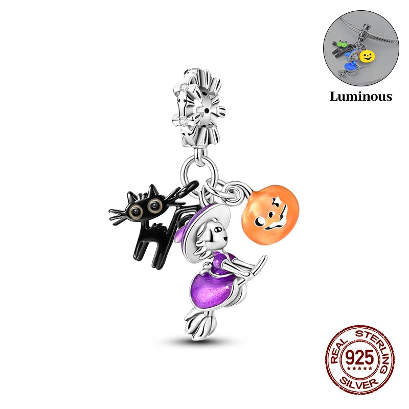 Halloween Luminous Charms Bead 925 Sterling Silver Dabfavshop