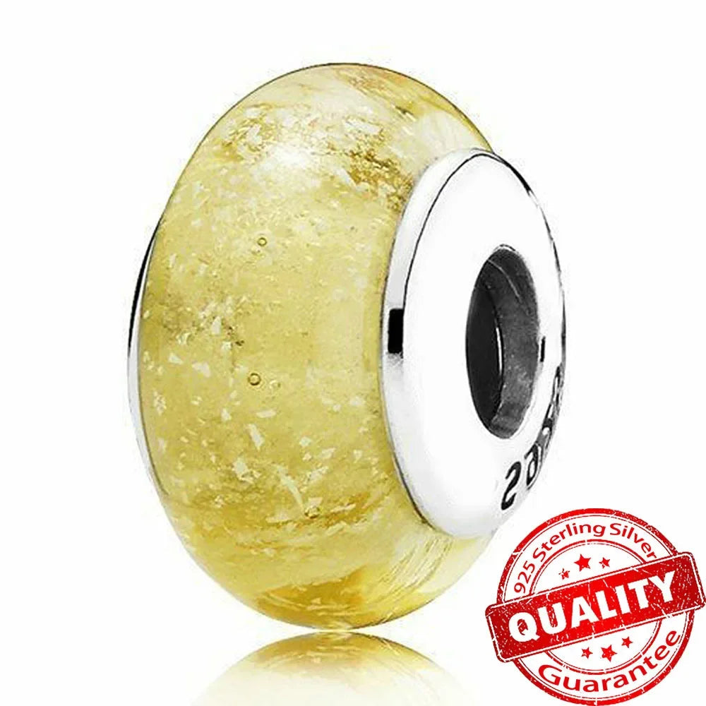 Colorful Flower Murano Glass Charm Fit Original Bracelet Necklace Heart 925 Sterling Silver Murano Glass Fine Jewelry Dabfavshop