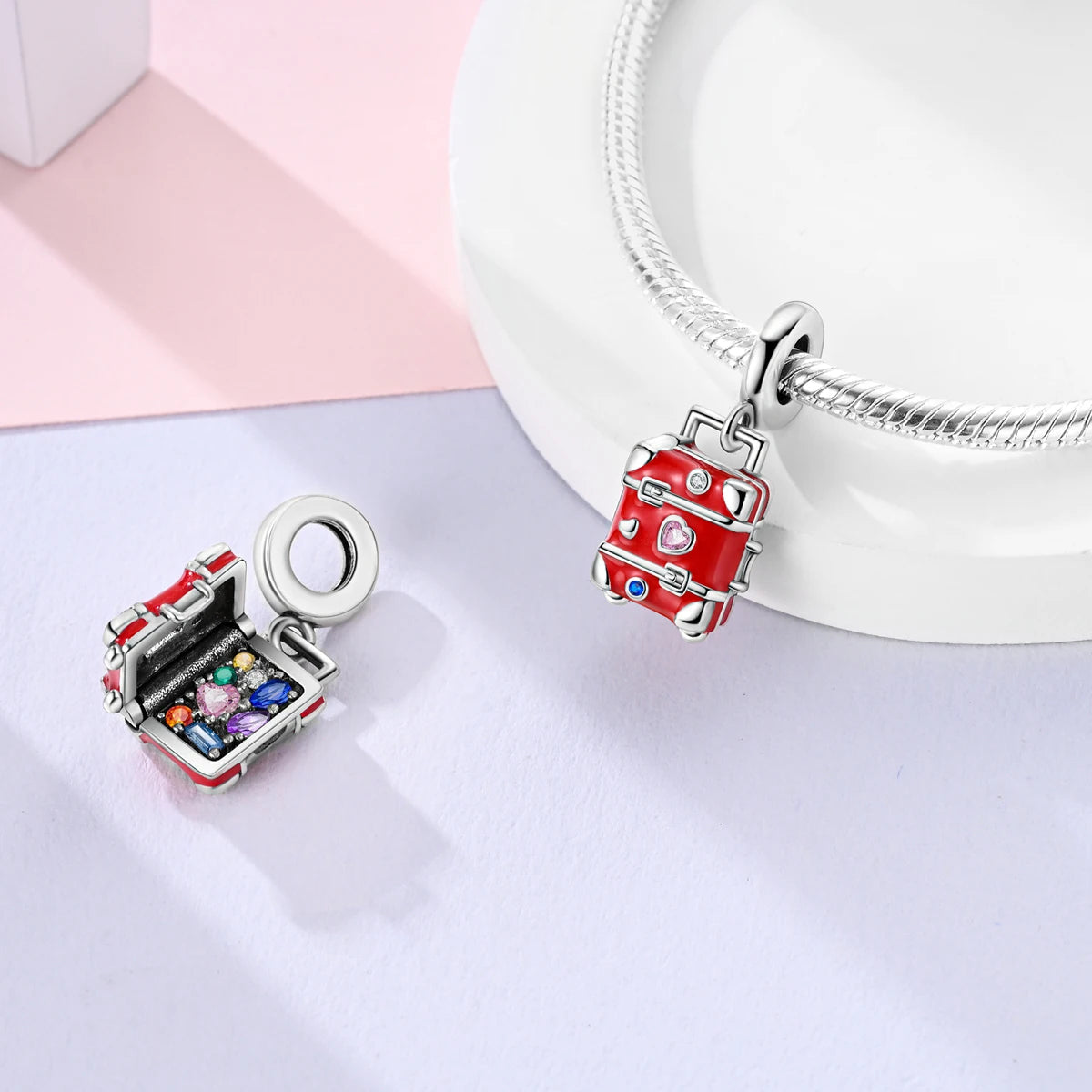 Red Charm Bead Original 925 Silver Fit Bracelet Pendant Diy Car Coffee Cherry For Woman Jewelry Dabfavshop