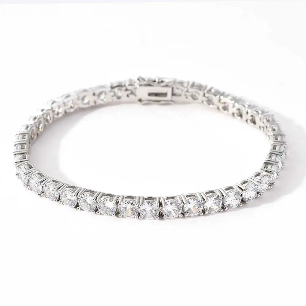3mm Tennis Chain 1 Row Bling Zircon Copper Material Necklace Hip Hop Man and Women Iced Out Jewelry Drop shipping Dabfavshop