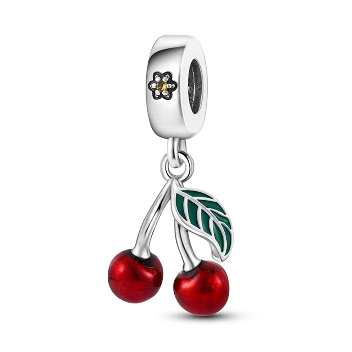 Red Charm Bead Original 925 Silver Fit Bracelet Pendant Diy Car Coffee Cherry For Woman Jewelry Dabfavshop