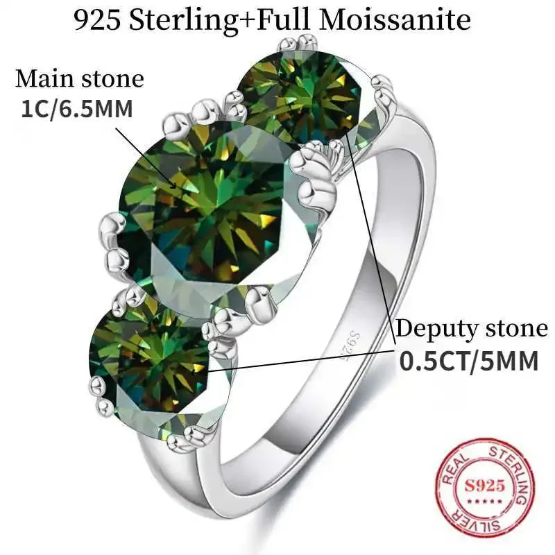 2CT Moissanite Ring VVS1 Lab Diamond Solitaire Ring Dabfavshop