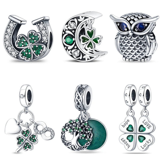 925 Silver Charms 3mm Original Bracelet Four Leaf Clover Dabfavshop