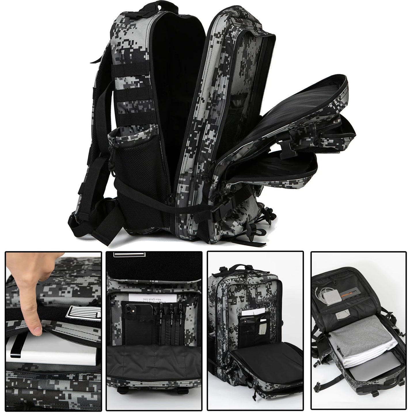 45L Tactical Backpack survival Bag Hunting MOLLE Backpack GYM For Men EDC Outdoor Hiking Rucksack Witch Bottle Holder Dabfavshop
