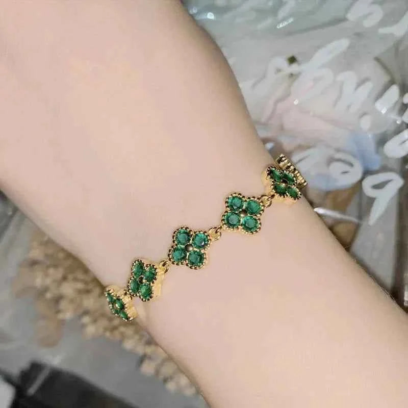Moissanite clover bracelet