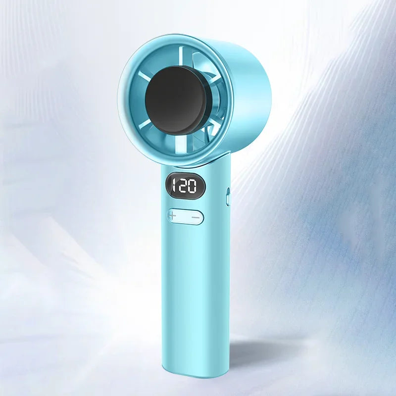 Portable Hand Fan , 120 Wind Speeds, Mini Bladeless Handheld Fan, USB Rechargeable Personal Highspeed Fans Dabfavshop