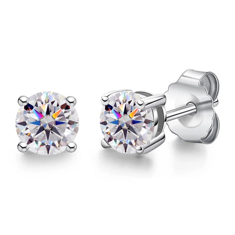 Passed Moissanite Diamond Stud Earrings for Women S925 Silver Platinum Plated Bride Wedding GRA Fine Jewelry Dabfavshop
