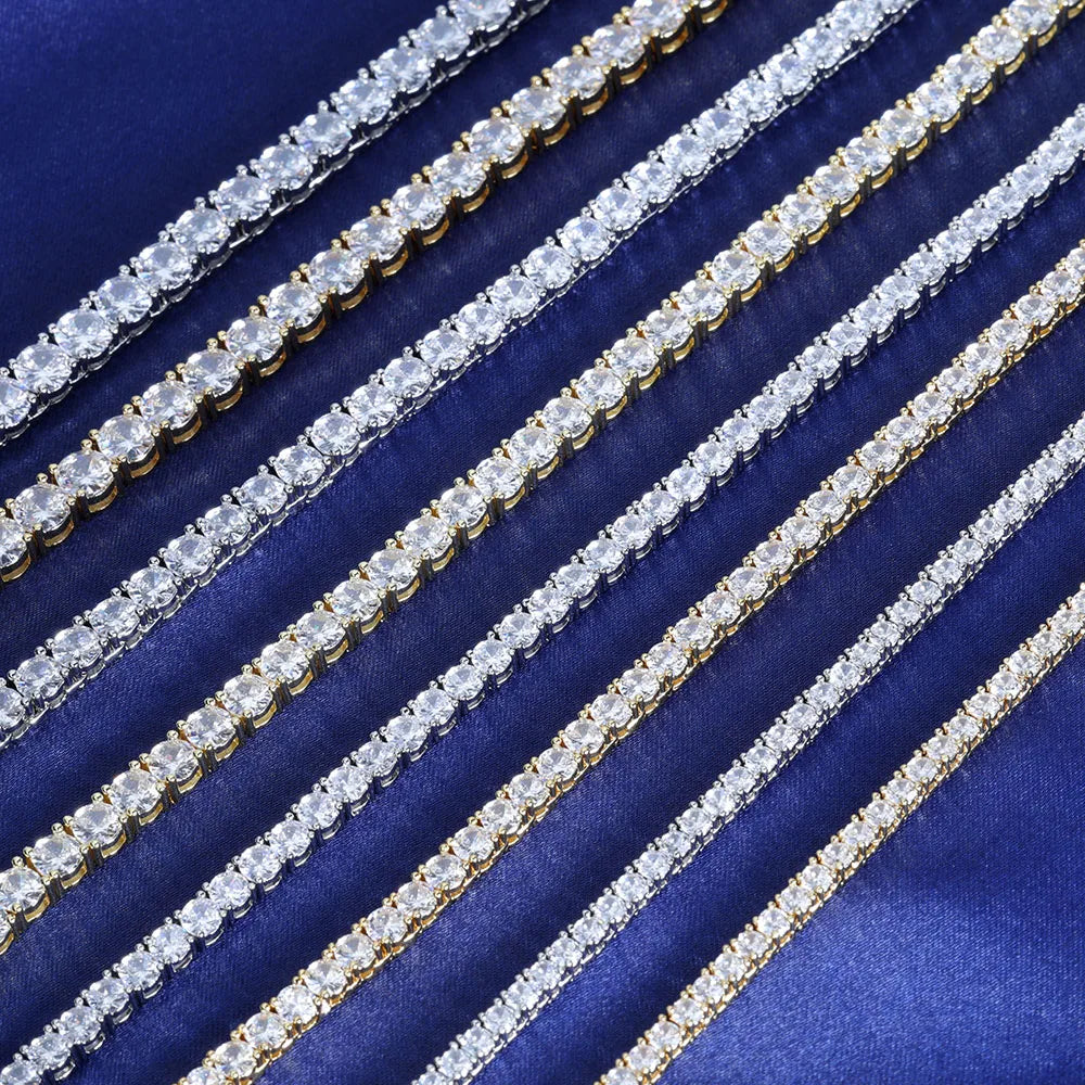 3mm Tennis Chain 1 Row Bling Zircon Copper Material Necklace Hip Hop Man and Women Iced Out Jewelry Drop shipping Dabfavshop
