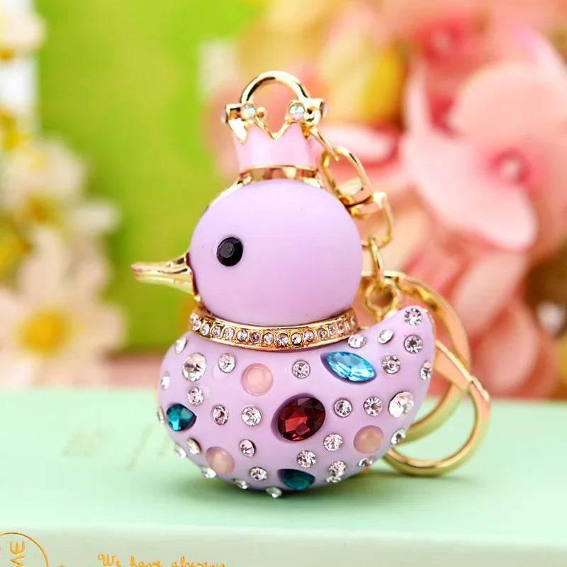 Duck Rhinestone Keychain Charm Pendant - Dabfavshop