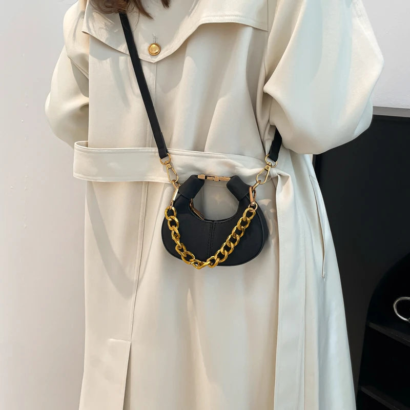 LEFTSIDE Mini PU Leather Saddle Shoulder Bag for Women 2024 Winter New Trend Y2K Handbags and Purses Females Crossbody Bags Dabfavshop