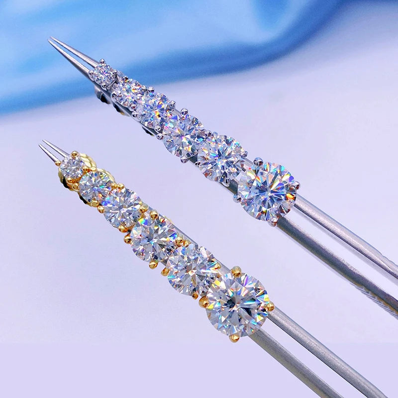 Passed Moissanite Diamond Stud Earrings for Women S925 Silver Platinum Plated Bride Wedding GRA Fine Jewelry Dabfavshop