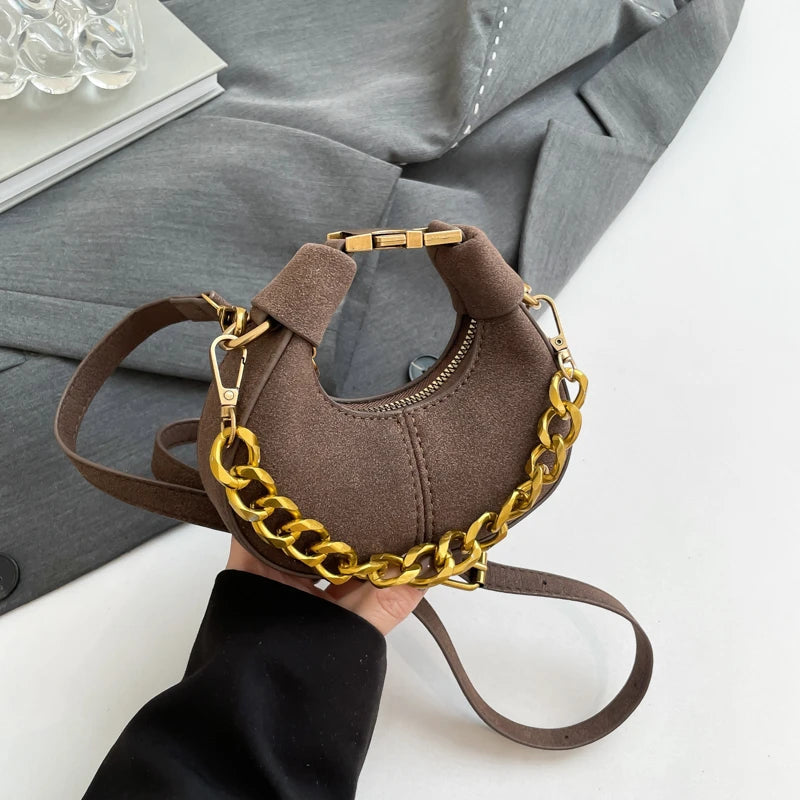 LEFTSIDE Mini PU Leather Saddle Shoulder Bag for Women 2024 Winter New Trend Y2K Handbags and Purses Females Crossbody Bags Dabfavshop