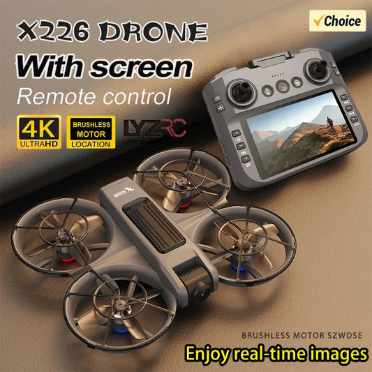 New X226 Drone 4K Profession HD Wide Angle Camera WiFi FPV RC Dron Height Keep Helicopter Large Screen Foldable Quadcopter Toys Dabfavshop
