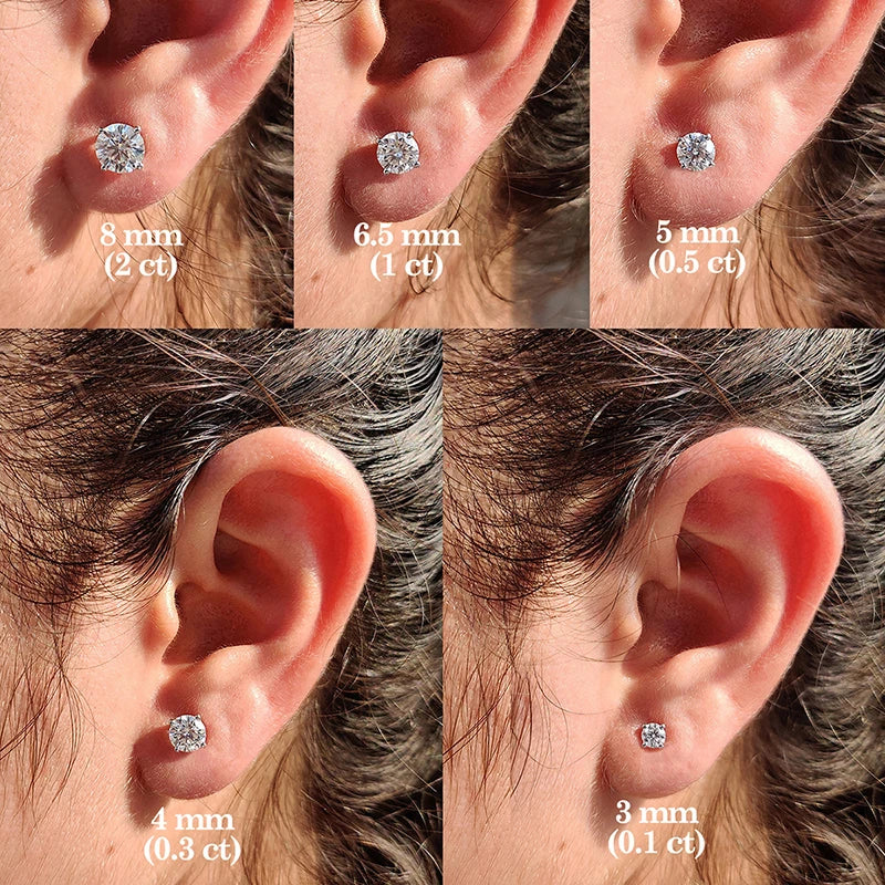 Passed Moissanite Diamond Stud Earrings for Women S925 Silver Platinum Plated Bride Wedding GRA Fine Jewelry Dabfavshop