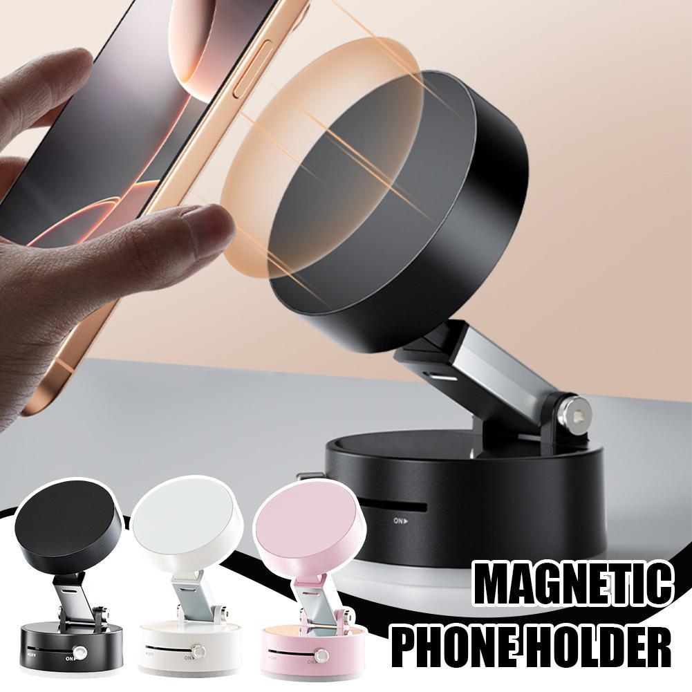 Foldable Magnetic Vacuum Car Phone Holder Foldable Suction Cup With Suction Cup Hands-Free Navigation For Smart Phone Dabfavshop