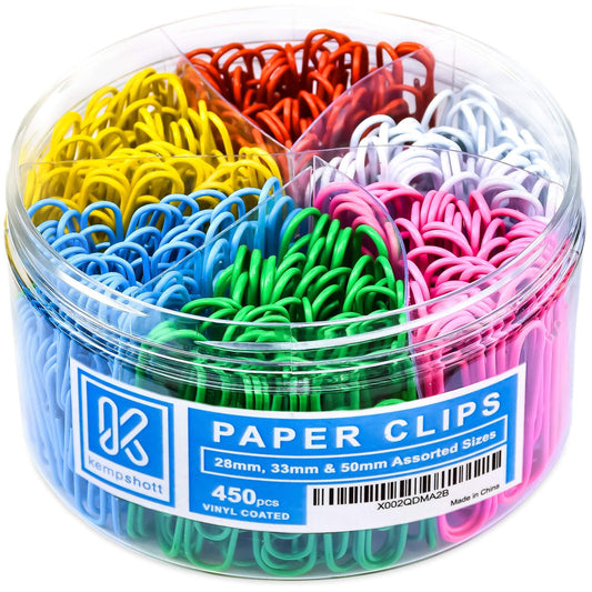 750 Paper Clips Assorted Sizes Small, Medium and Large Paper Clips for Paperwork Ideal for Home, School and Office Use (Assorted, Silver) - Dabfavshop