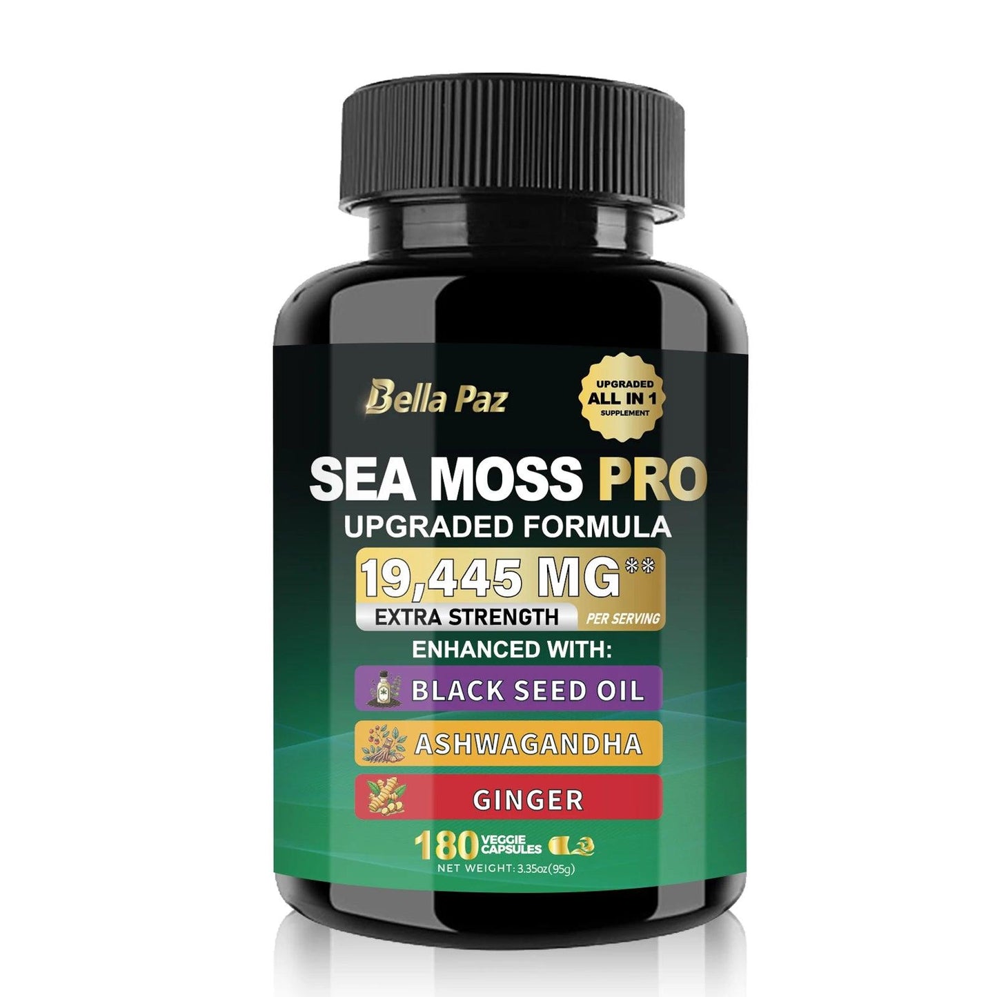 Bella Paz Sea Moss Pro Black Seed Oil-180 Count, Shilajit Pro Ashwagandha-180 Count - Dabfavshop