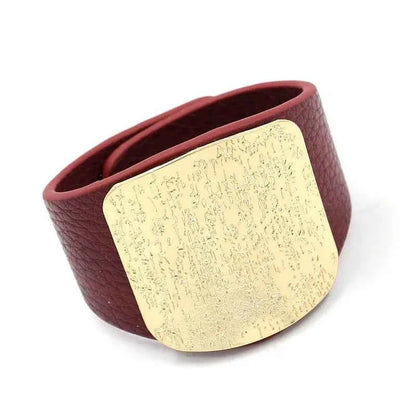 Leather Wide Wrist Bracelet