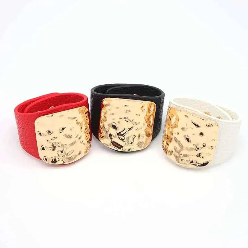 Leather Wide Wrist Bracelet