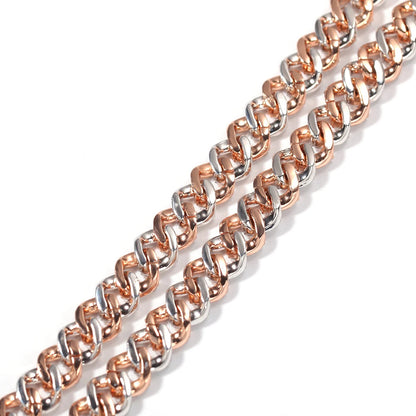 UWIN Men Women Bracelet 9mm Iced Out Rose Gold Silver Color Cuban Link With White &Pink Cubic Zirconia Bracelets Jewelry Dabfavshop