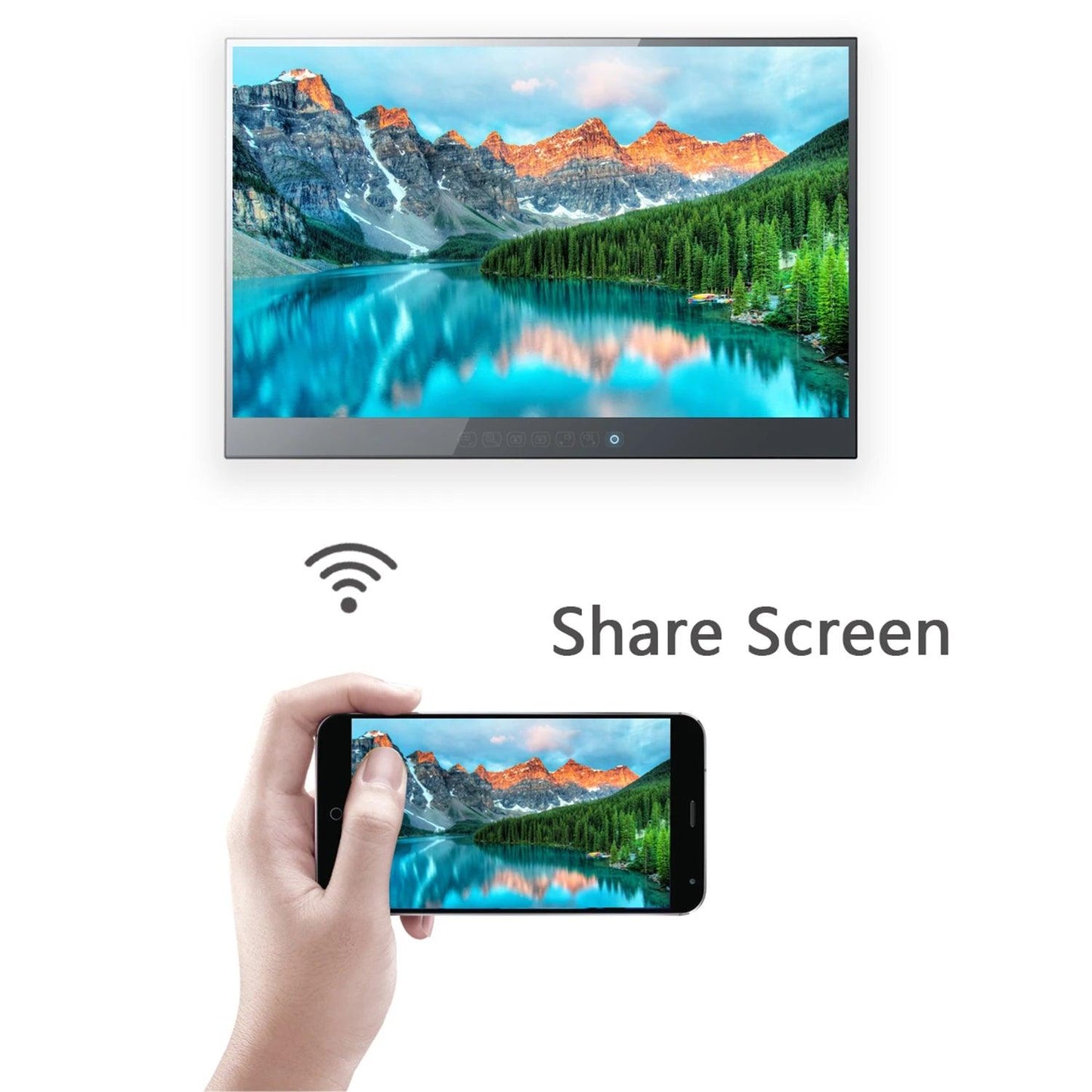 43 Inches LED Big Screen 4K Waterproof Smart Mirror TV With Voice Control - Dabfavshop