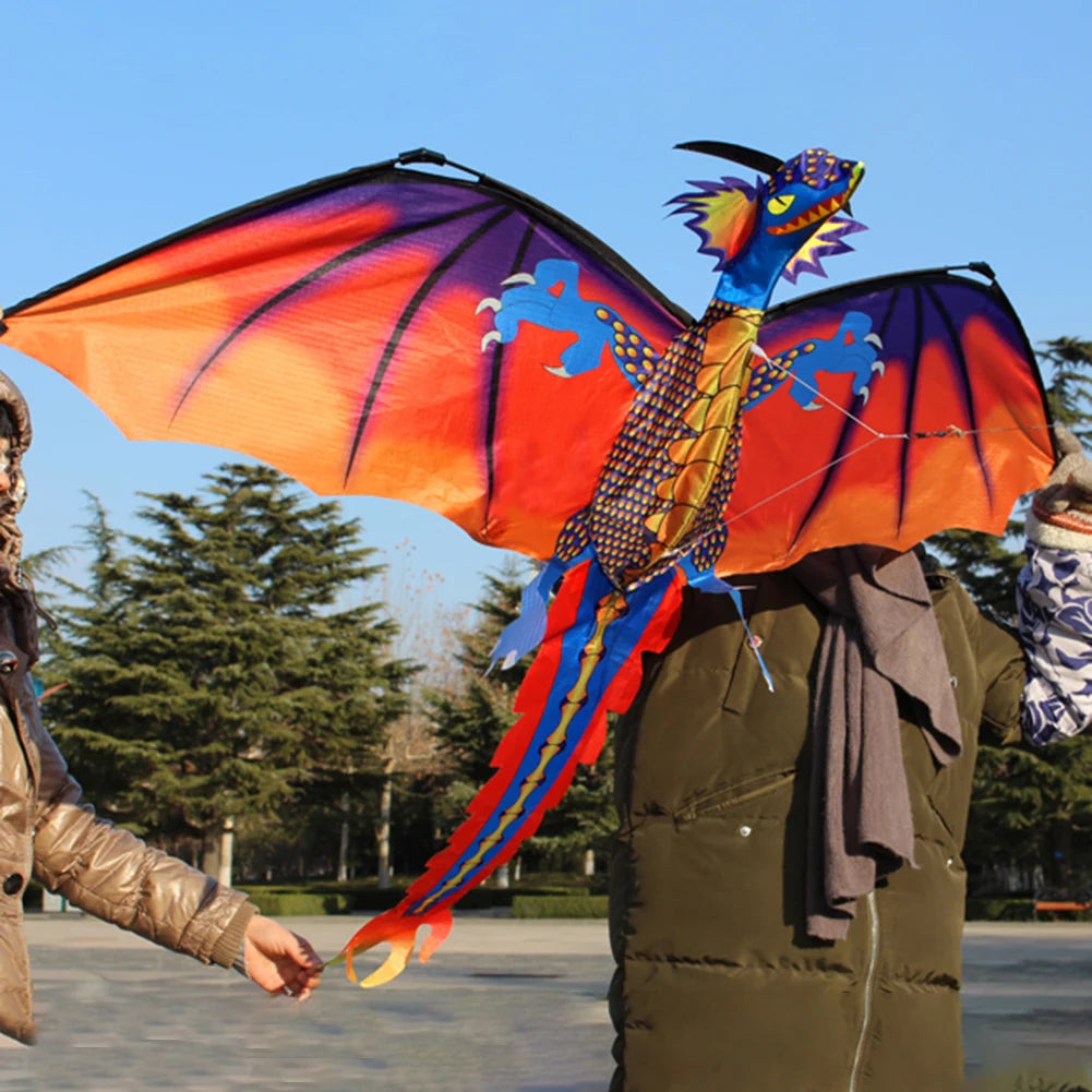 3D Dragon100M Kite Single Line With Tail Outdoor Sports Fun Toy Family Parent-child Interaction  Rainbow Kite Children House Store