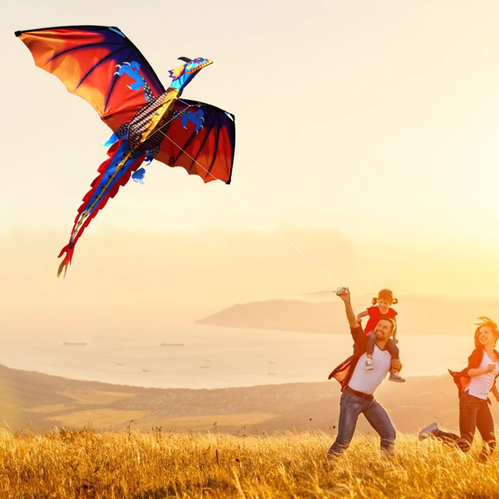 3D Dragon100M Kite Single Line With Tail Outdoor Sports Fun Toy Family Parent-child Interaction  Rainbow Kite Children House Store