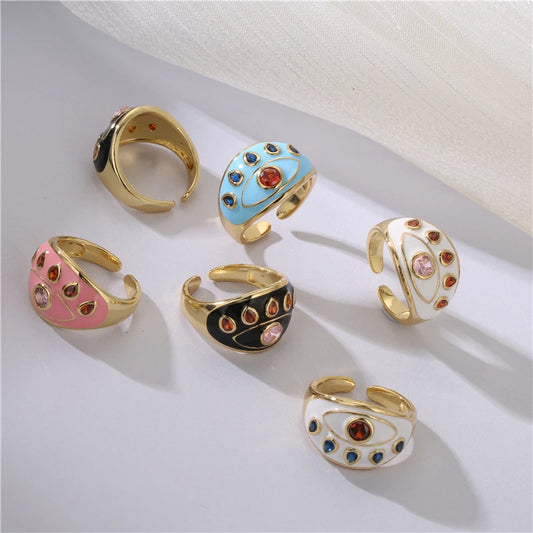 Evil Eyes Geometry Rings