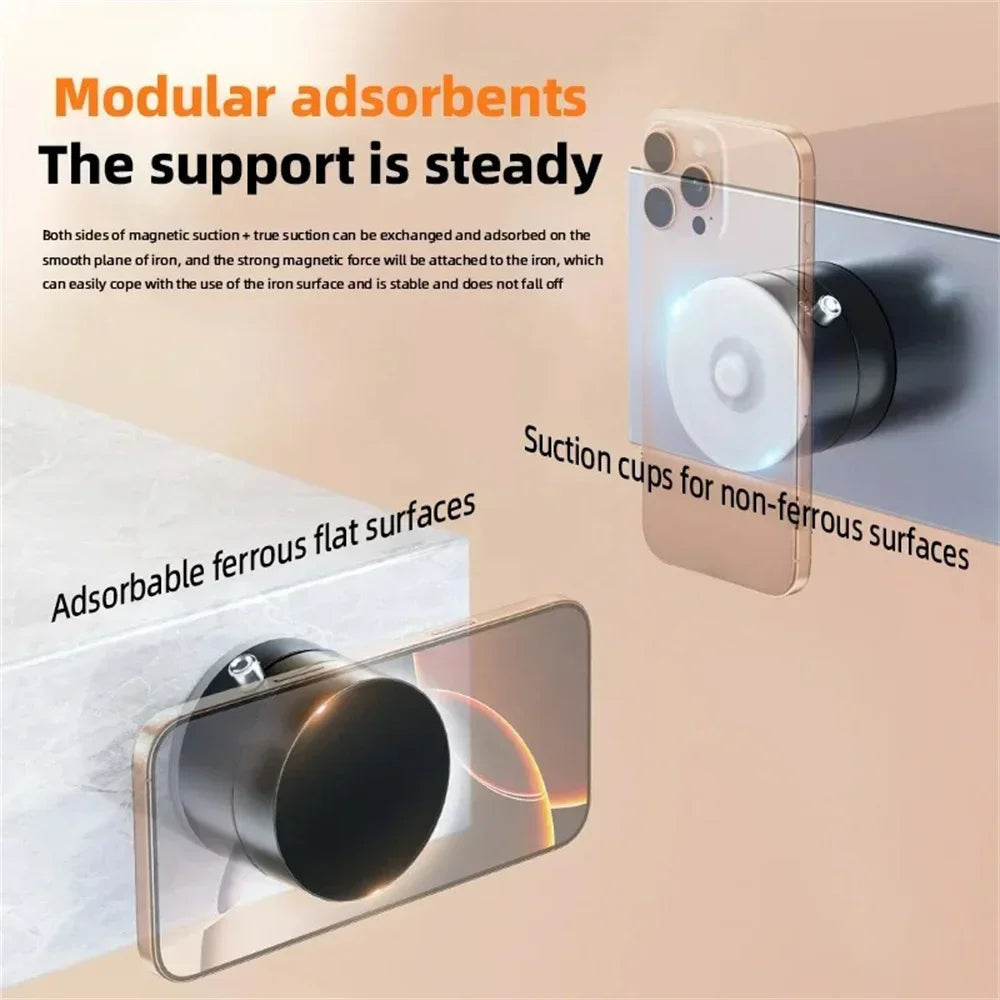 Portable Vacuum Magnetic Mobile Phone Bracket Adjustable Double-Sided Suction Cup Holder Lazy Stand For All Smartphone Dabfavshop