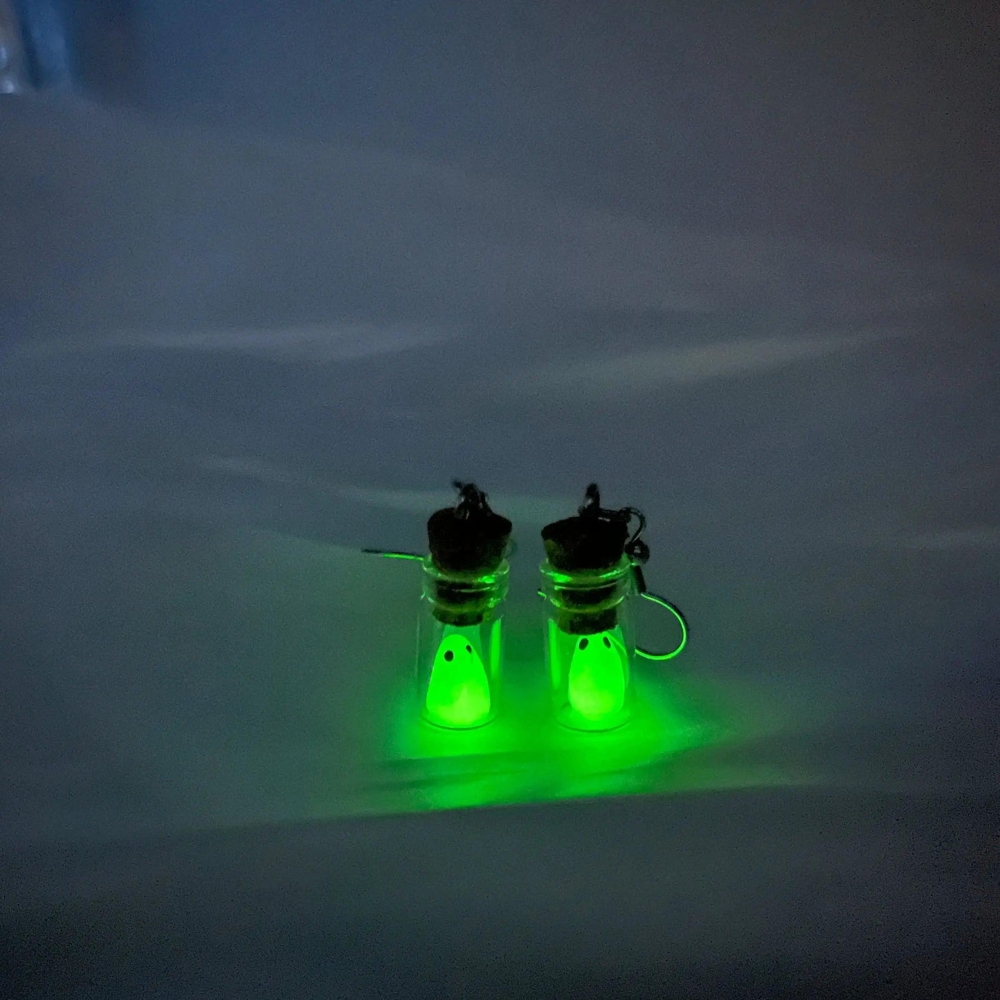 Glow In The Dark Ghost In Bottle Earrings - Dabfavshop