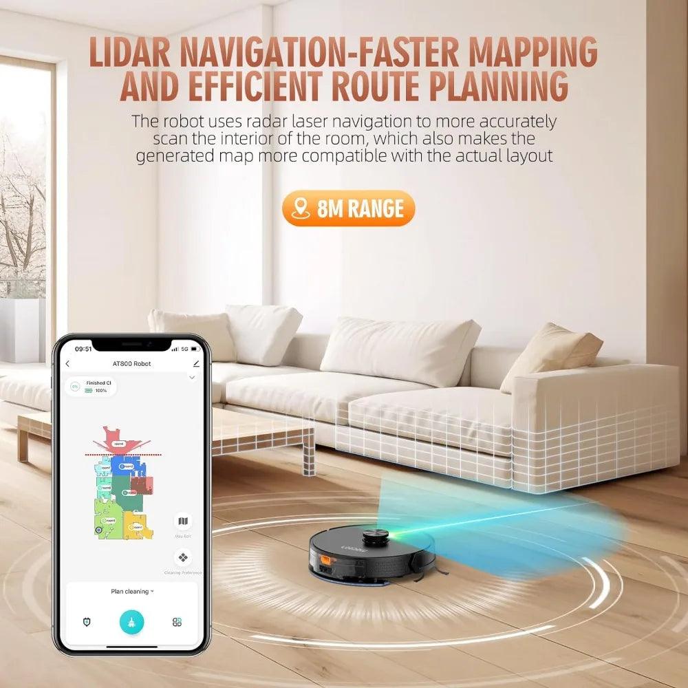 3-in-1 Robot Vacuum and Mop Combo Self Emptying With LiDAR Navigation - Dabfavshop