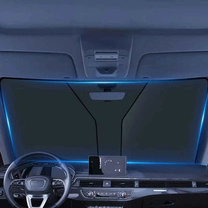 SEAMETAL Car Windshield Sun Shade Cover Front Window Sun Visor Protection Foldable Car Curtains for Summer Cooling UV Refletive