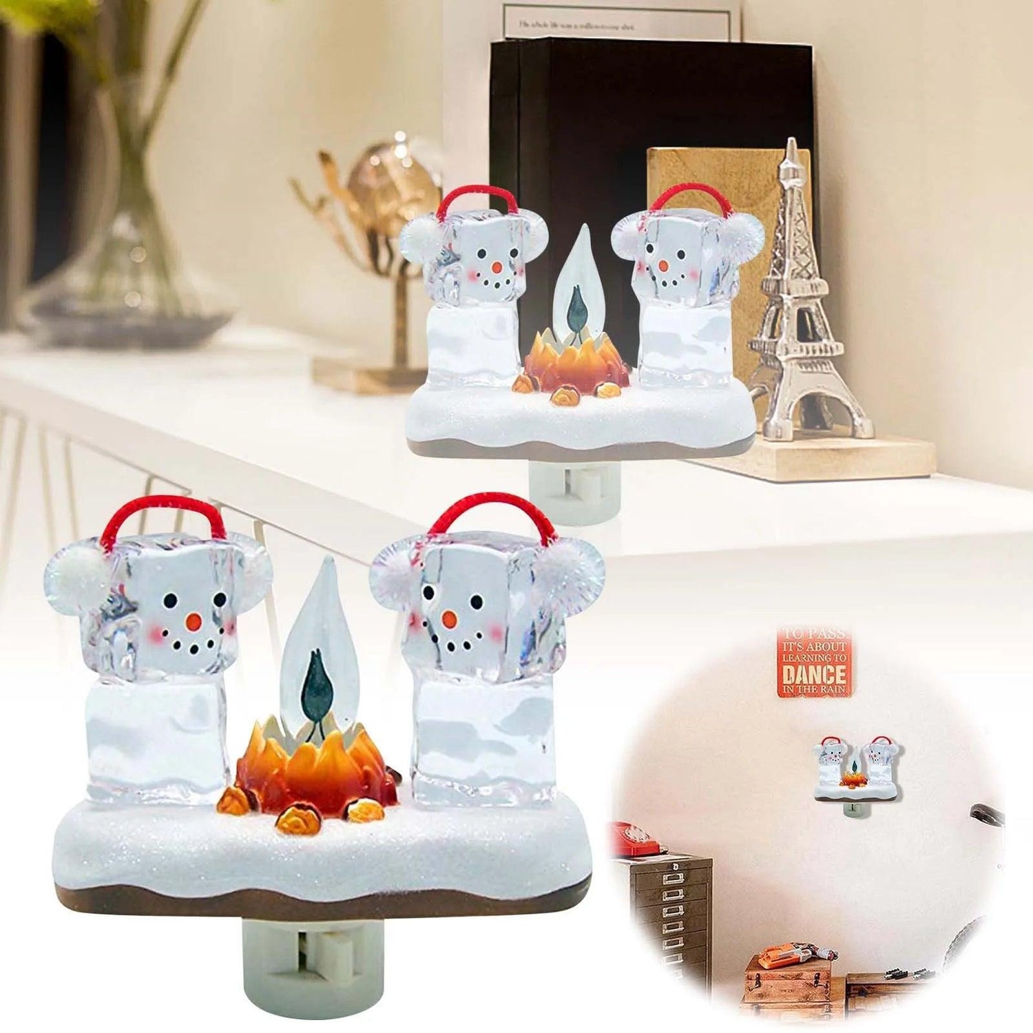 LED Snowman Campfire Flickering Nightlight - Dabfavshop