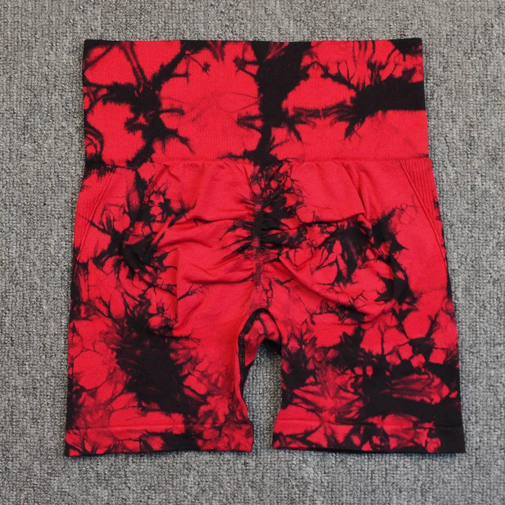 Seamless Tie Dye Sport Shorts For Women High Waist - Dabfavshop