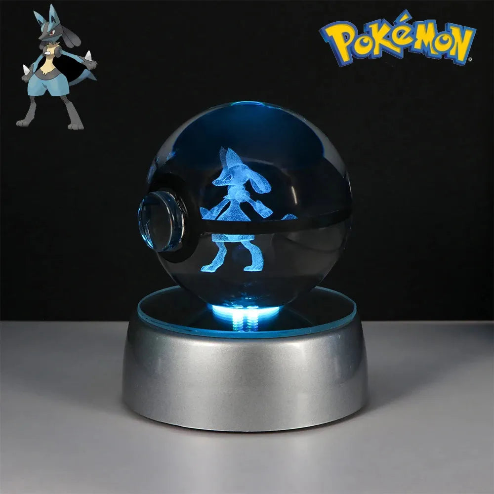 Pokemon 3D Crystal Ball Multi Color LED Light Base - Dabfavshop